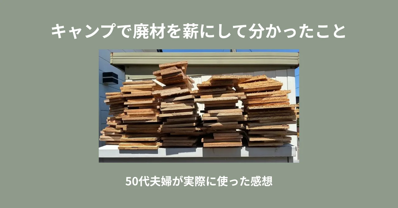 キャンプで廃材を薪にして分かったこと｜50代夫婦が実際に使った感想