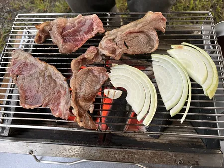大西精肉店で買ったラムで焼肉